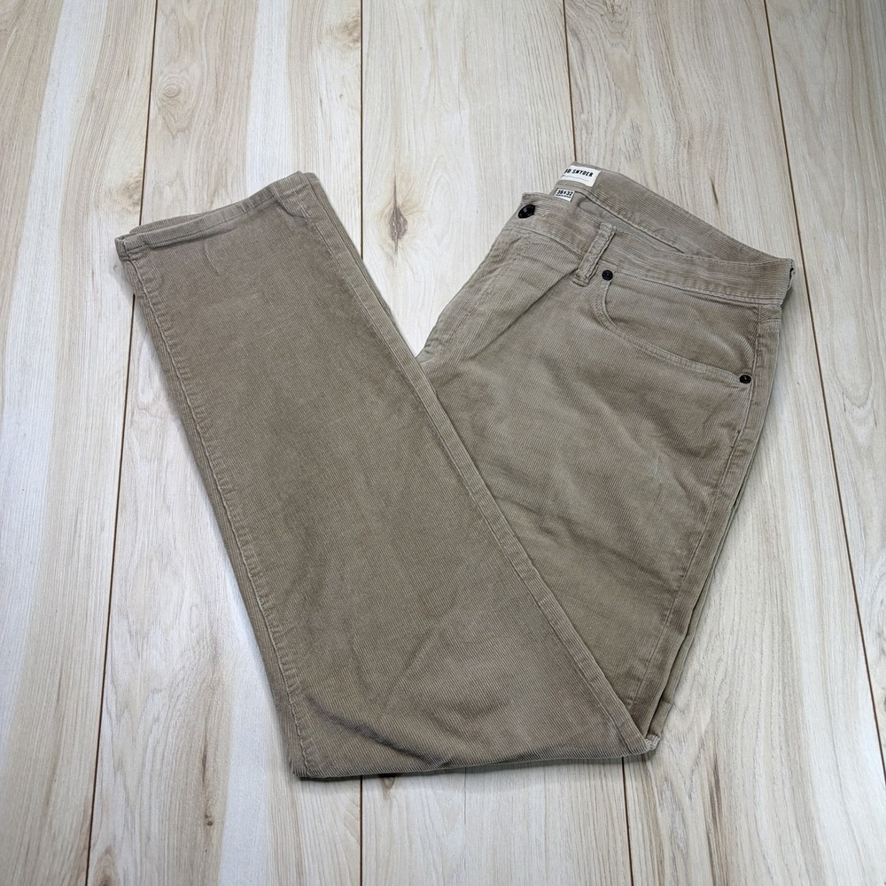 Todd Snyder Men's Corduroy Slim Fit Pants Beige Size 36x32 Cotton Stretch